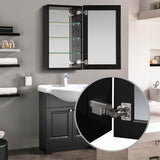 Forclover KF 15-in x 36-in Surface/Recessed Mount Black Mirrored Soft Close Medicine Cabinet