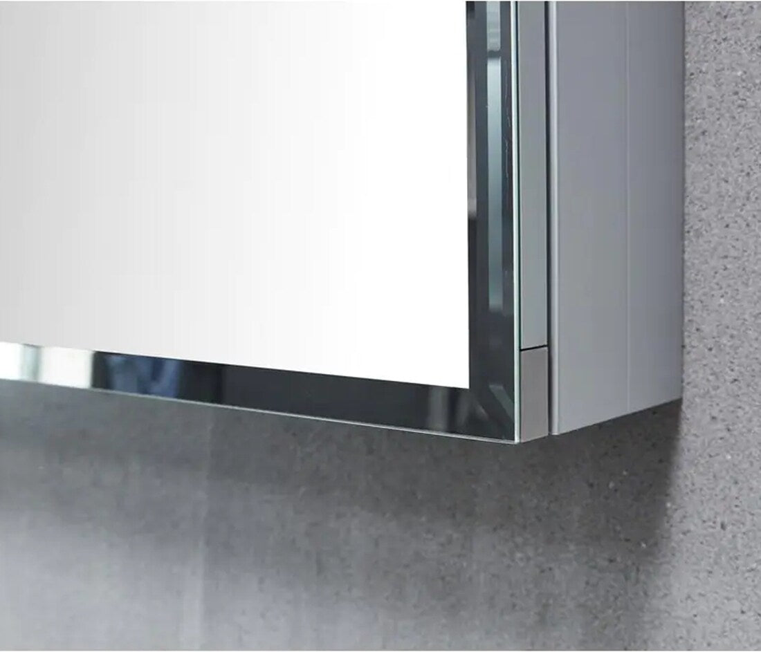 Forclover KF 48-in x 36-in Surface/Recessed Mount Satin Mirrored Soft Close Medicine Cabinet
