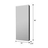 Forclover KF 15-in x 36-in Surface/Recessed Mount Black Mirrored Soft Close Medicine Cabinet