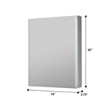 Forclover KF 16-in x 20-in Surface/Recessed Mount Satin Mirrored Soft Close Medicine Cabinet
