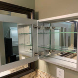 Forclover KF 16-in x 20-in Surface/Recessed Mount Satin Mirrored Soft Close Medicine Cabinet