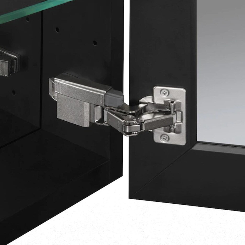 Forclover KF 30-in x 26-in Surface/Recessed Mount Black Mirrored Soft Close Medicine Cabinet