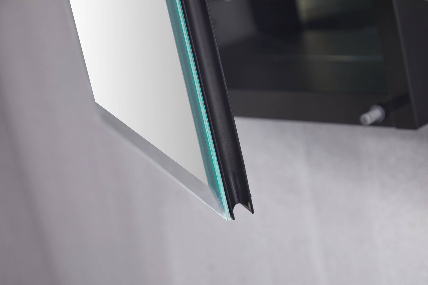 Forclover KF 15-in x 36-in Surface/Recessed Mount Black Mirrored Soft Close Medicine Cabinet