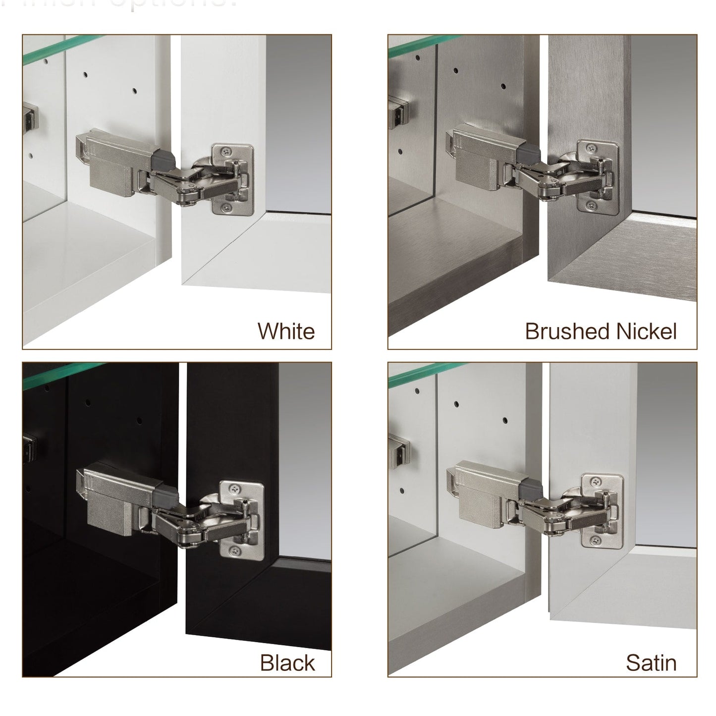 Forclover KF 16-in x 20-in Surface/Recessed Mount Black Mirrored Soft Close Medicine Cabinet