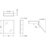 Forclover KF 16-in x 20-in Surface/Recessed Mount Satin Mirrored Soft Close Medicine Cabinet