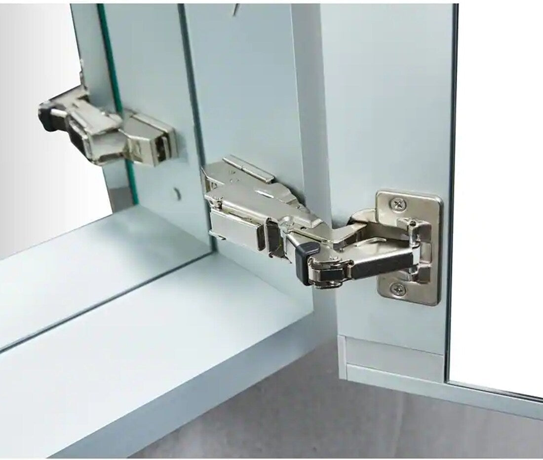 Forclover KF 48-in x 36-in Surface/Recessed Mount Satin Mirrored Soft Close Medicine Cabinet