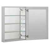 Forclover KF 23-in x 30-in Surface/Recessed Mount Satin Mirrored Soft Close Medicine Cabinet