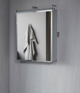 Forclover KF 23-in x 30-in Surface/Recessed Mount Satin Mirrored Soft Close Medicine Cabinet