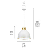 Kichler Sansara 3-Light Champagne Gold Coastal Dome Medium Hanging Pendant Light