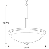 Progress Lighting Replay 3-Light Brushed Nickel Transitional Etched Glass Bowl Medium Hanging Pendant Light