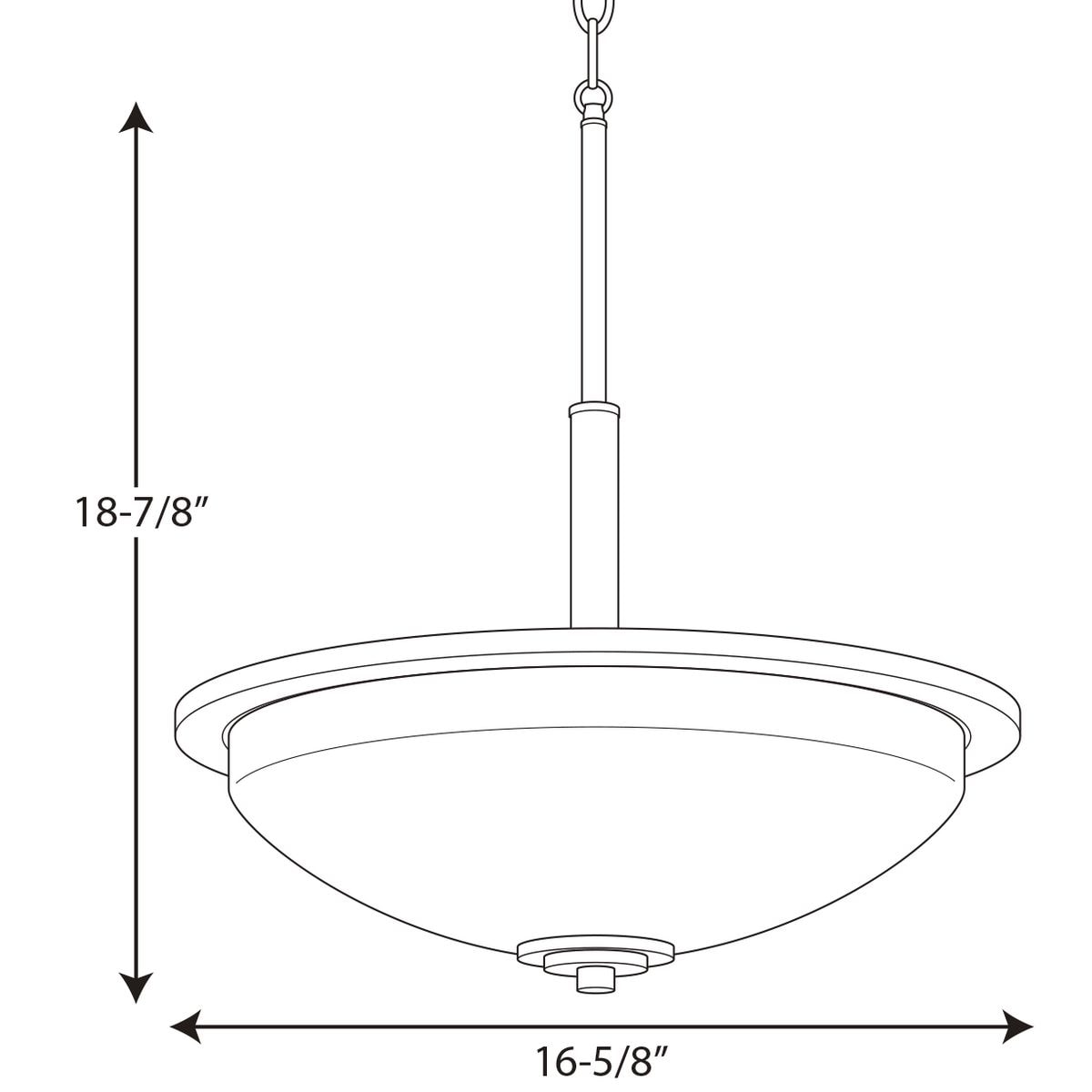 Progress Lighting Replay 3-Light Black Transitional Etched Glass Dome Medium Hanging Pendant Light
