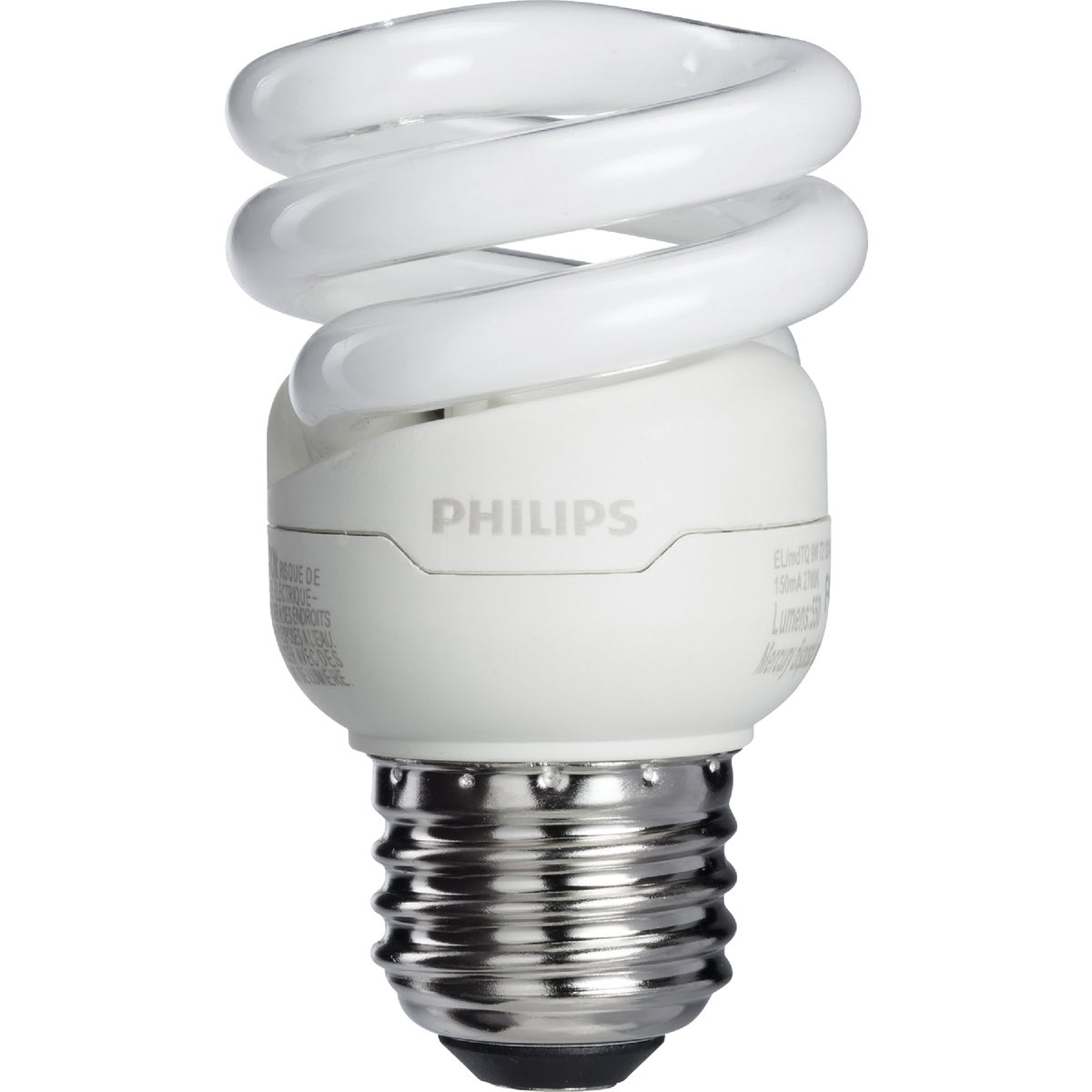 Philips 40-Watt Equivalent CFL MiniTwister Light Bulb, Soft/Bright White 3500K, Medium Base (4-Pack)
