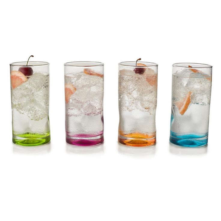 Impressions Colors 16.5 oz. 4-piece Cooler Glass Set