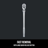 CRAFTSMAN 72-Teeth 1/2-in Drive Quick-Release Flexible Head Ratchet