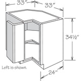 allen + roth Pattingham 33-in W x 34.5-in H x 24-in D Harbor Diagonal Corner Base Fully Assembled Cabinet (Raised Panel Square Style)