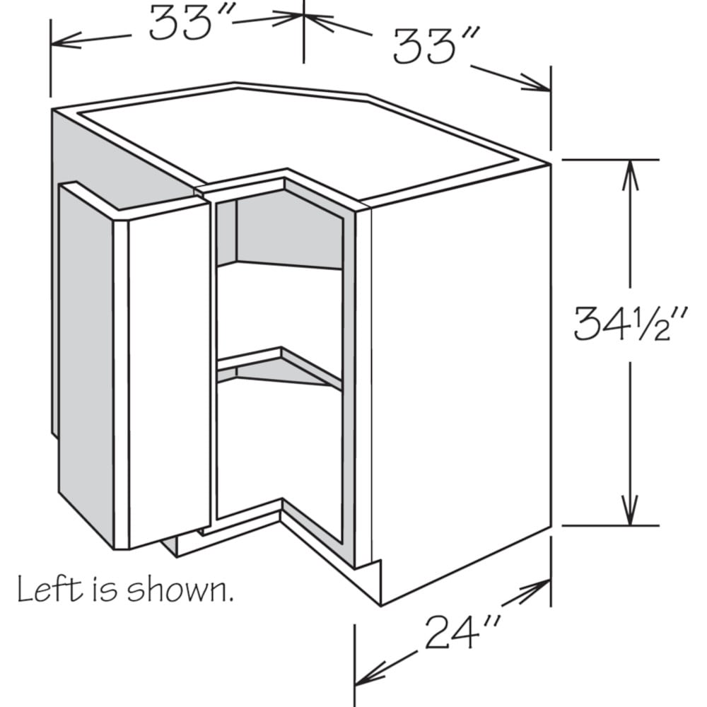 allen + roth McKeller 33-in W x 34.5-in H x 24-in D Linen Diagonal Corner Base Fully Assembled Cabinet (Flat Panel Mitered Style)