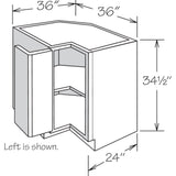 allen + roth Stonewall 36-in W x 34.5-in H x 24-in D Stone Diagonal Corner Base Fully Assembled Cabinet (Flat Panel Shaker Style)