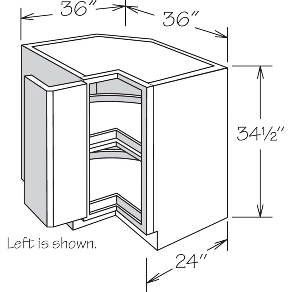 allen + roth Aveley 36-in W x 34.5-in H x 24-in D Linen Lazy Susan Corner Base Fully Assembled Cabinet (Flat Panel Shaker Style)