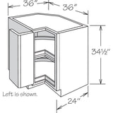 allen + roth Aveley 36-in W x 34.5-in H x 24-in D Linen Lazy Susan Corner Base Fully Assembled Cabinet (Flat Panel Shaker Style)