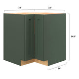 allen + roth Galway 33-in W x 34.5-in H x 24-in D Sage Diagonal Corner Base Fully Assembled Cabinet (Flat Panel Shaker Style)