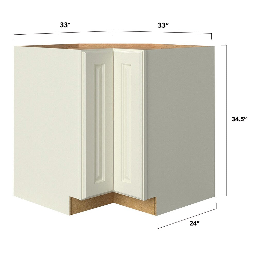 allen + roth Pattingham 33-in W x 34.5-in H x 24-in D Harbor Diagonal Corner Base Fully Assembled Cabinet (Raised Panel Square Style)
