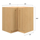 allen + roth Innsbrook 33-in W x 34.5-in H x 24-in D Rye Diagonal Corner Base Fully Assembled Cabinet (Flat Panel Shaker Style)