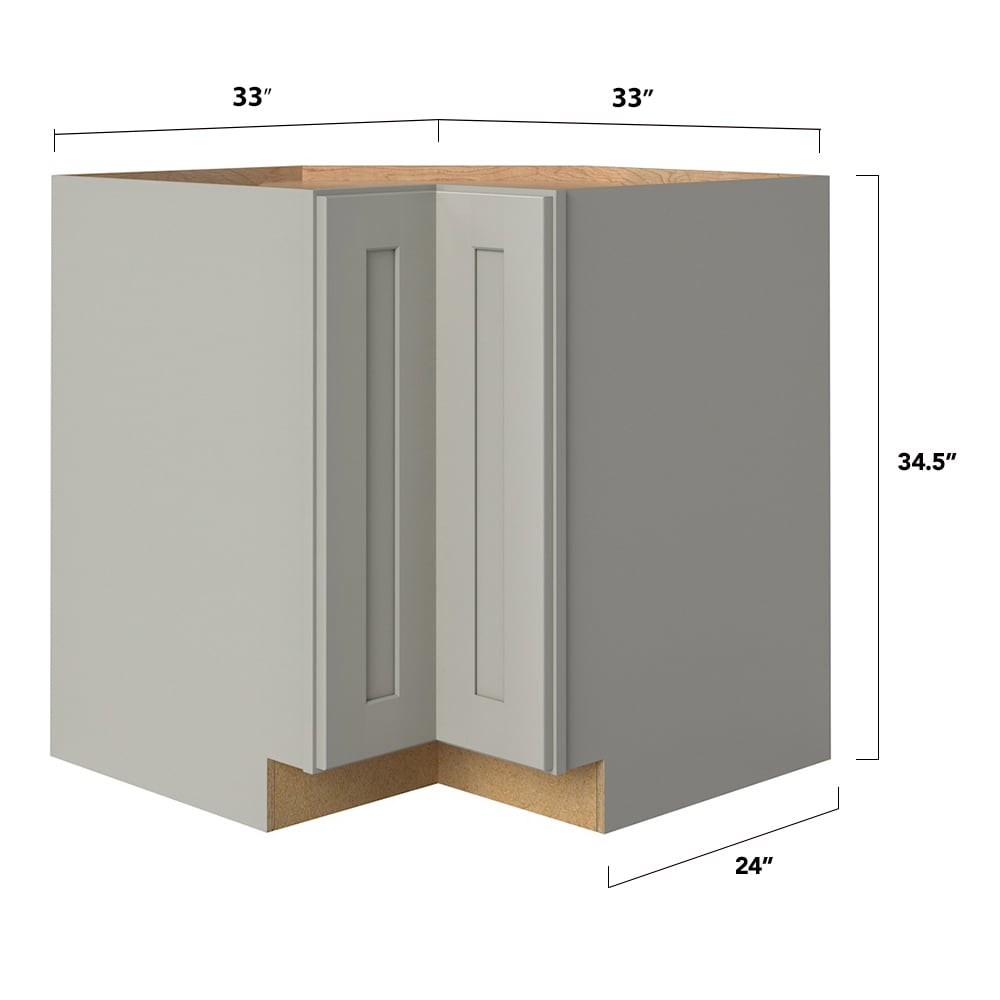 allen + roth Stonewall 33-in W x 34.5-in H x 24-in D Stone Diagonal Corner Base Fully Assembled Cabinet (Flat Panel Shaker Style)