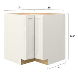 allen + roth McKeller 33-in W x 34.5-in H x 24-in D Linen Diagonal Corner Base Fully Assembled Cabinet (Flat Panel Square Style)