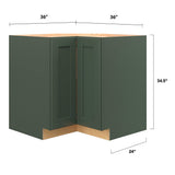 allen + roth Galway 36-in W x 34.5-in H x 24-in D Sage Lazy Susan Corner Base Fully Assembled Cabinet (Flat Panel Shaker Style)