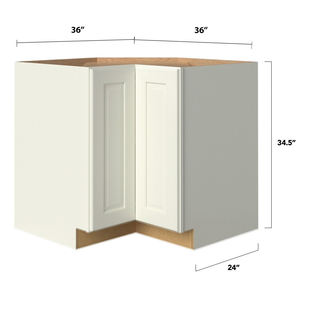 allen + roth Pattingham 36-in W x 34.5-in H x 24-in D Harbor Diagonal Corner Base Fully Assembled Cabinet (Raised Panel Square Style)