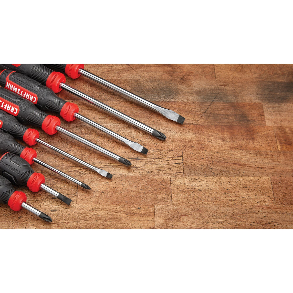 CRAFTSMAN 8-Piece Bi-Material Handle Screwdriver Set, Black Oxide Tips