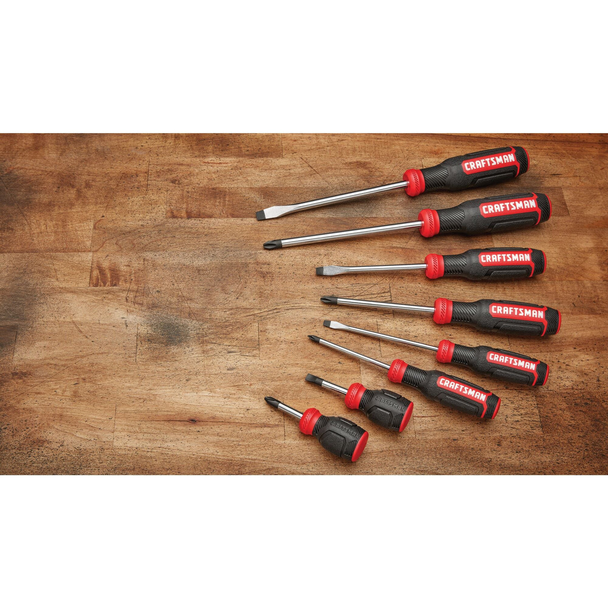 CRAFTSMAN 8-Piece Bi-Material Handle Screwdriver Set, Black Oxide Tips