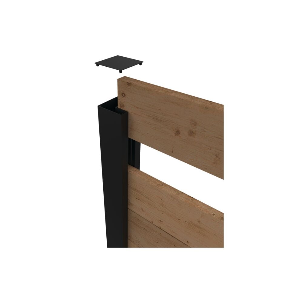 Freedom Alloy Mixed Material 8-ft H x 3-in W Matte Black Aluminum Privacy End Fence Post