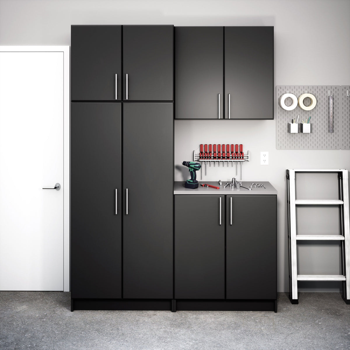 Prepac Elite 32-in W x 35.75-in H Wood Composite Black Freestanding Utility Storage Cabinet