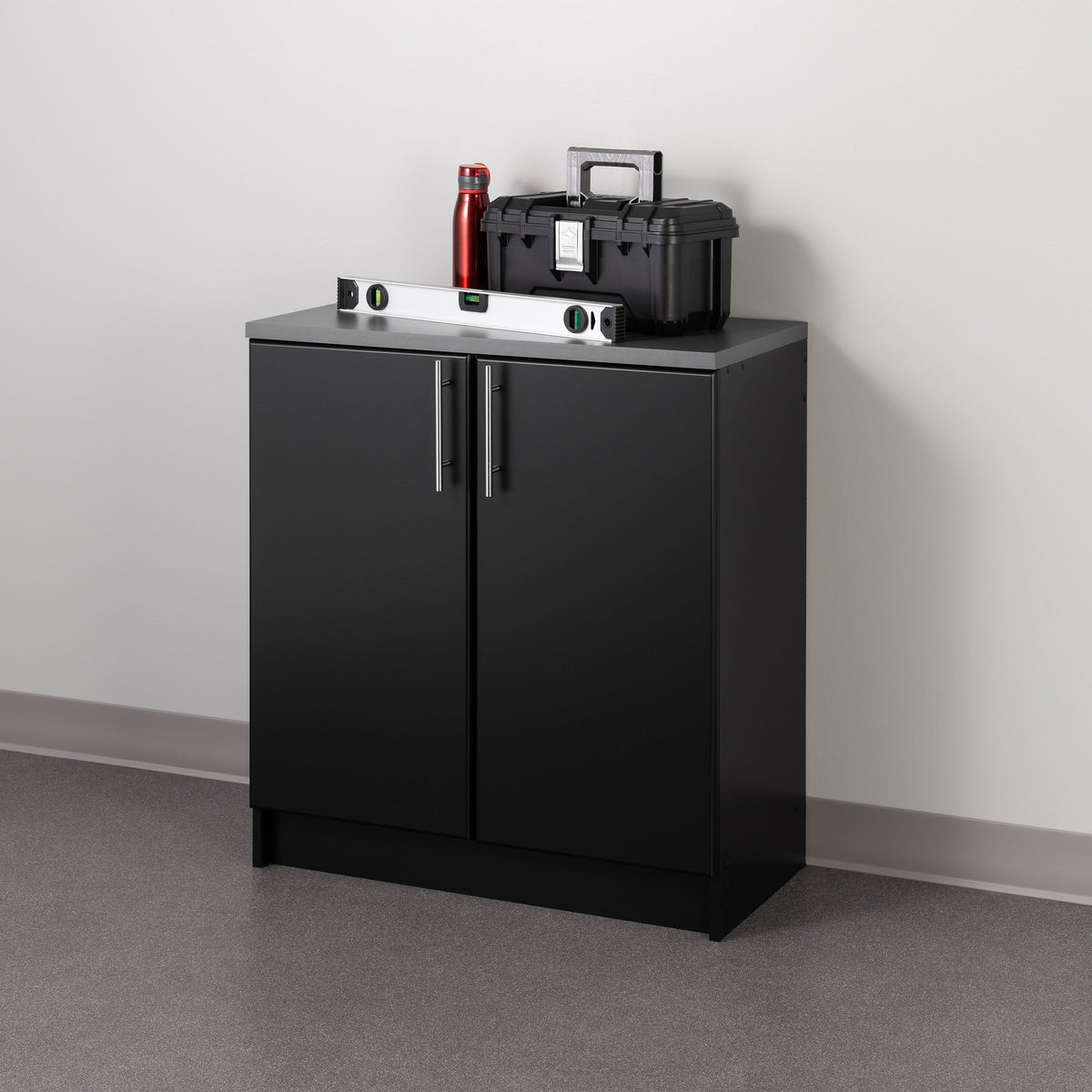 Prepac Elite 32-in W x 35.75-in H Wood Composite Black Freestanding Utility Storage Cabinet