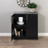 Prepac Elite 32-in W x 35.75-in H Wood Composite Black Freestanding Utility Storage Cabinet