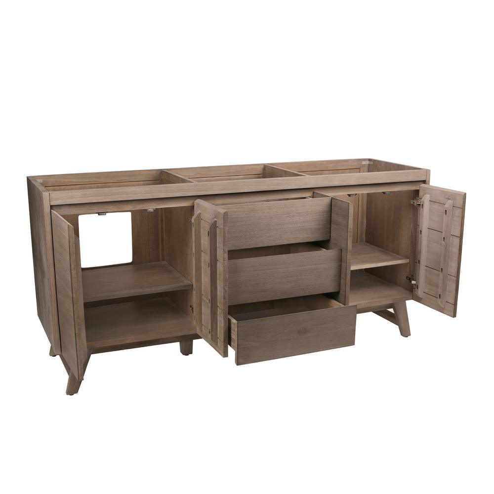 Coventry 72 in. Vanity Cabinet Only in Gray Teak - Super Arbor