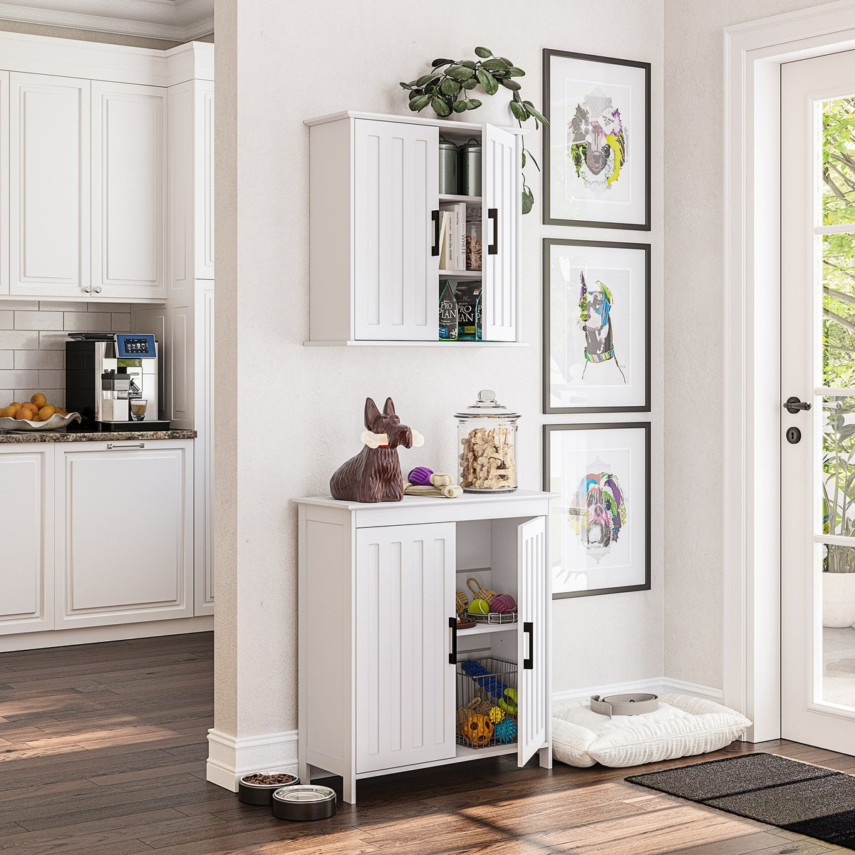 RiverRidge Monroe 23.63-in x 23.75-in x 8.69-in White Soft Close Bathroom Wall Cabinet