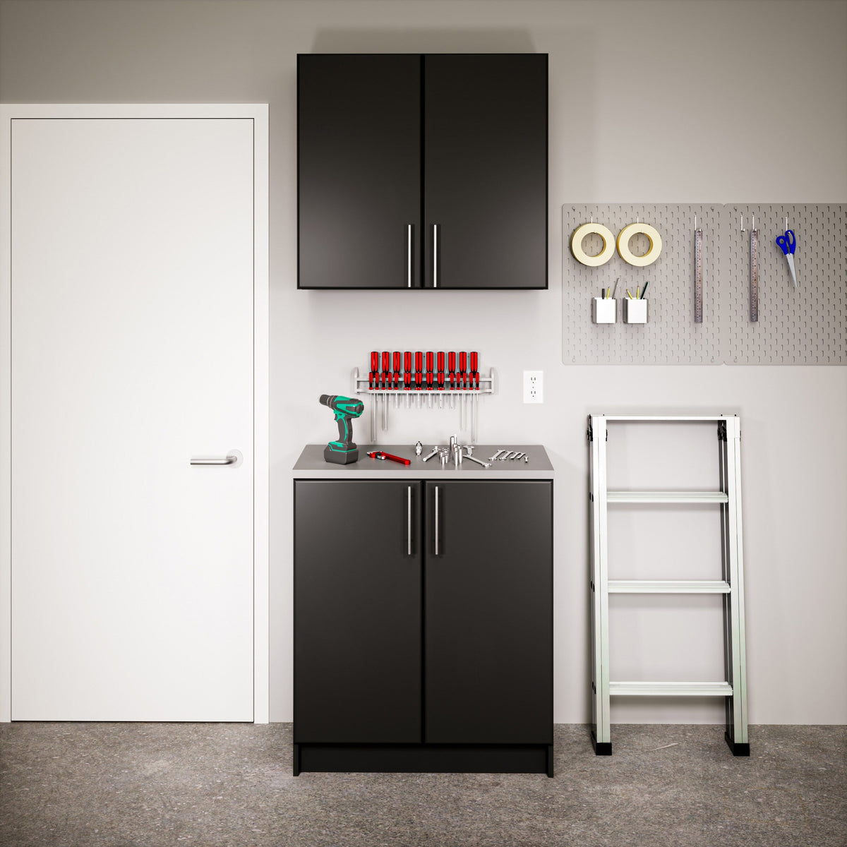 Prepac Elite 32-in W x 35.75-in H Wood Composite Black Freestanding Utility Storage Cabinet