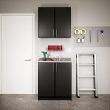 Prepac Elite 32-in W x 35.75-in H Wood Composite Black Freestanding Utility Storage Cabinet
