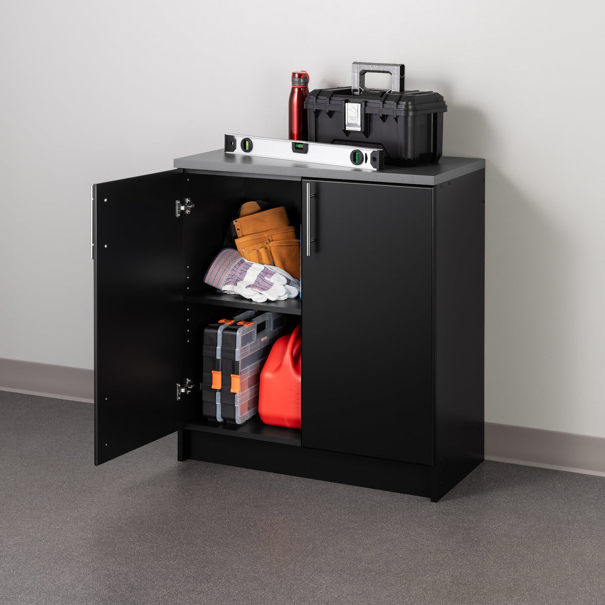 Prepac Elite 32-in W x 35.75-in H Wood Composite Black Freestanding Utility Storage Cabinet