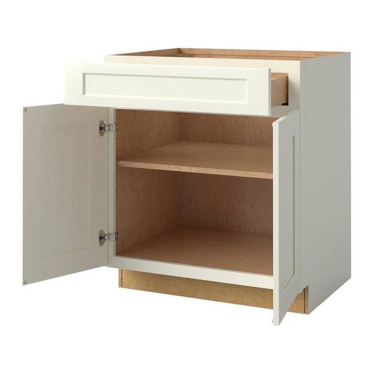 allen + roth Aveley 30-in W x 34.5-in H x 24-in D Linen Maple Door and Drawer Base Semi-Custom Cabinet