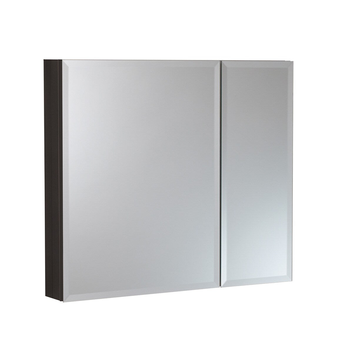 WELLFOR KAIF 30-in x 26-in Surface/Recessed Mount Black Mirrored Soft Close Medicine Cabinet