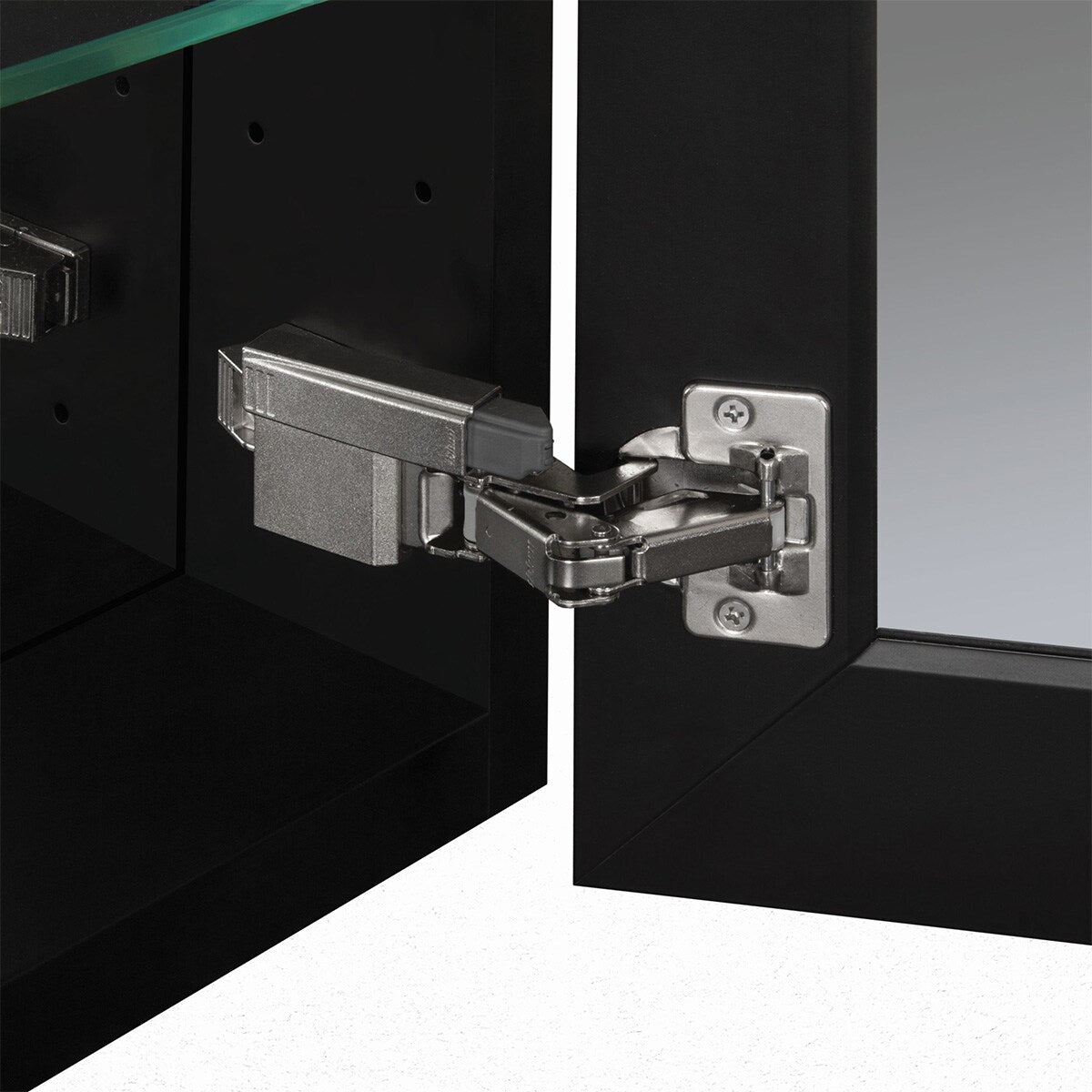 WELLFOR KAIF 30-in x 26-in Surface/Recessed Mount Black Mirrored Soft Close Medicine Cabinet