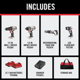 PORTER-CABLE 20V Max 4-Tool Cordless Combo Kit, Soft Case, Charger and (2) Batteries Included