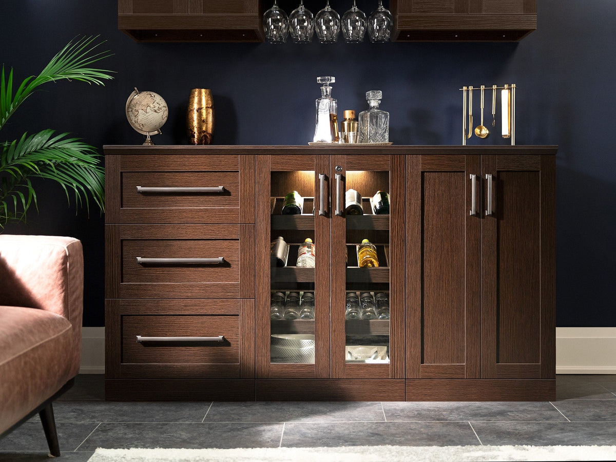 NewAge Products Home Bar 84-in x 85-in Brown Rectangle Bar Cabinet