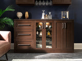 NewAge Products Home Bar 84-in x 85-in Brown Rectangle Bar Cabinet