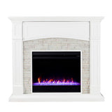 Ernesto Color Changing 46 in. Electric Fireplace in White - Super Arbor