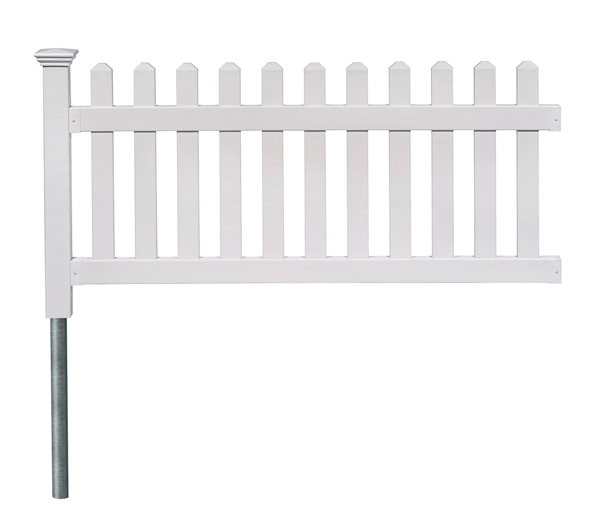 Zippity Outdoor Products Newport 3-ft H x 6-ft W White Privacy Vinyl Picket Fence Panel (Unassembled)