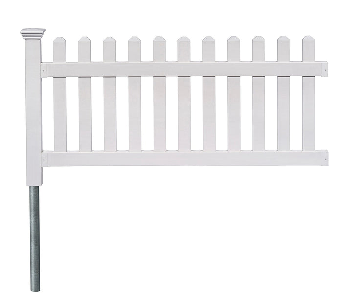 Zippity Outdoor Products Newport 3-ft H x 6-ft W White Privacy Vinyl Picket Fence Panel (Unassembled)